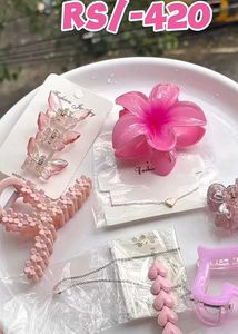 Cute Pink Hair Accessory Set