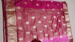 Elegant Pink Banarasi Silk Saree