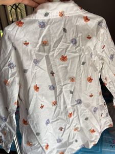 boy baby white Cute Cartoon Print Shirt