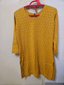 Yellow Embroidered Kurta