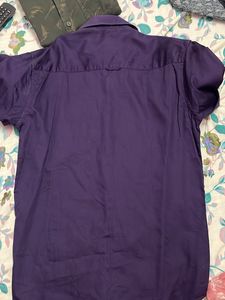 Men's Purple Cotton Shirt