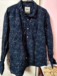 Branded DJ&C Men's Navy Printed Shirt 44