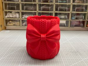 Red Knitted Vase