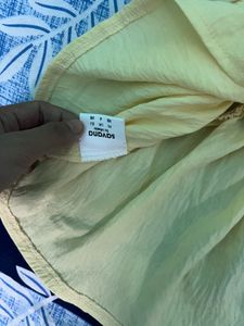Cute Yellow Ruffle Strap Tank Top