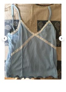 Blue Lace Trim Cami Top