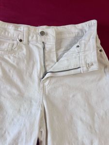 H&amp;M White Wide Leg Jeans