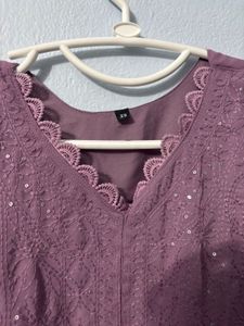 Lavender Chikankari Suit Set