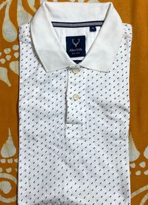 Allen Solly Men's White Printed Polo T-Shirt