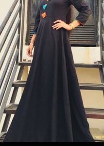 Classic Black Anarkali Maxi Dress