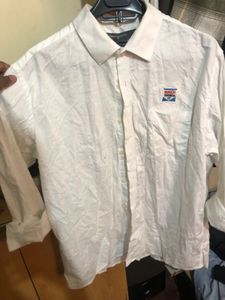 Men's White Linen Blend Shirt