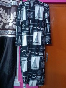 Stylish Nautical Print Long Tunic