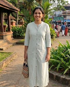 Elegant Sea Green Cotton Kurta L Size