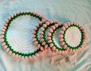 Handmade Crochet Coasters Set