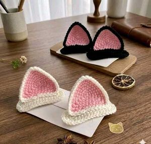 Crochet Cat Ear Hair Clips set of four.