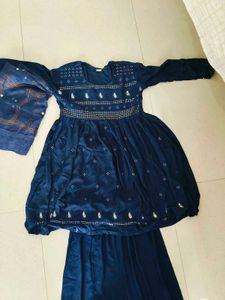 Elegant Navy Blue Kurta Set with Dupatta
