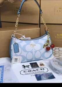 Coach Monogram Cherry Charm Shoulder Bag