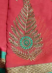 ✨💙elegant pink colour saree with blouse ✨🥰