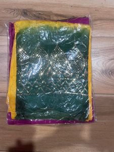 Beautiful Yellow &amp; Green rajputi poshak