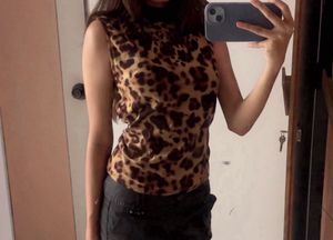 Leopard Print y2k Top