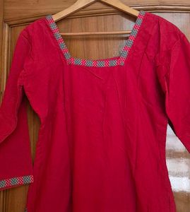 Elegant Red Cotton suit set