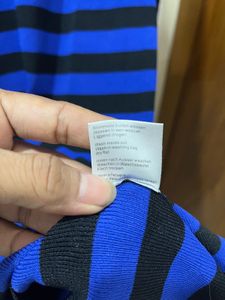 NIKKIE Blue &amp; Black Striped Knit Dress