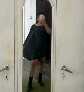 Chic Black Cape Dress