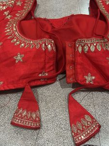 COMBO Red Embroidered Silk Blouse