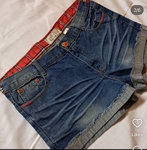 Denim cutoff shorts low, size:32-25