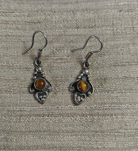 92.5 Tiger Eye Dangle Earrings