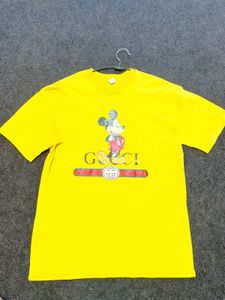 Vibrant Yellow Mickey Mouse Graphic Tee