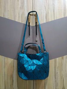 Geometric Teal Tote Bag