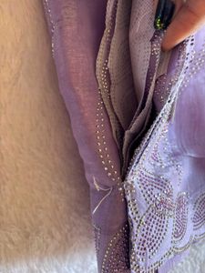 Elegant Lavender Embellished Saree❤️