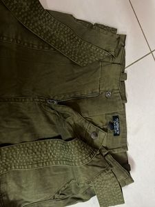 High waist Olive Green Cargo Pants