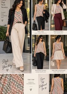 Stylish Sleeveless Printed Top