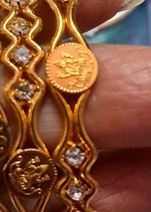 Maa laksmi Bangles with Diamond Accents