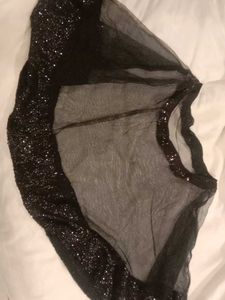 Sparkly Black Tulle Dupatta