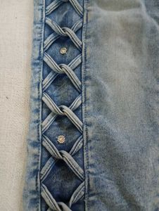 Lace-Up Detail Jeans