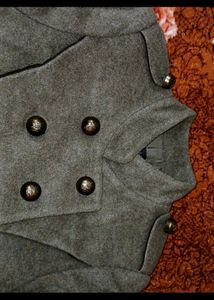 Wool Blend Military Coat