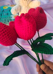 Crochet Red Tulips 🌷❤️