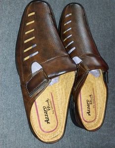 Azzaro Brown Synthetic Leather Velcro Casual