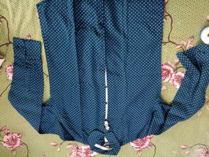 Men's Blue Printed Full Sleeve Shirt in L size ⁹