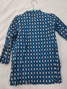 Blue Block Print Kurta
