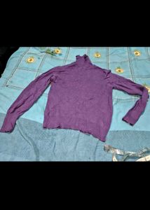 Purple Turtle Neck Sweater and grey top skirt free