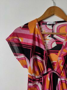 𝄞⨾💿✮˚.⋆Retro Floral Print V-Neck Tunic Top