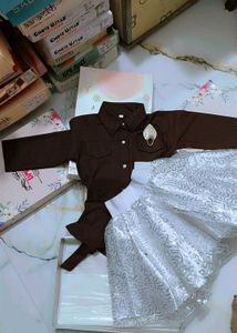 Girls Brown Top &amp; Sequin Skirt Set