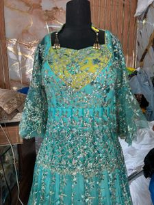Designer Teal Sequin Embellished Lehenga Choli