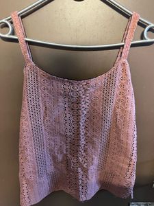 Mauve Crochet Tank Top