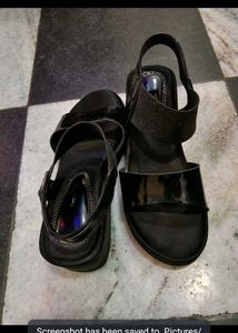 Chic Black Wedge Sandals