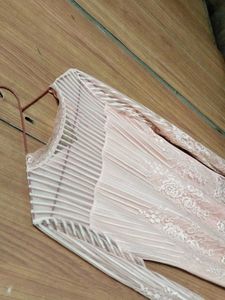 Peach Colour Top Net &amp; Lycra Material Mix