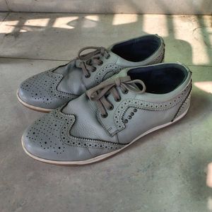 Grey Leather Casual Shoes | Size 10